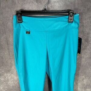 Lisette‎ L Built-In Flatter Control Capri Pants Turquoise Blue Size 2